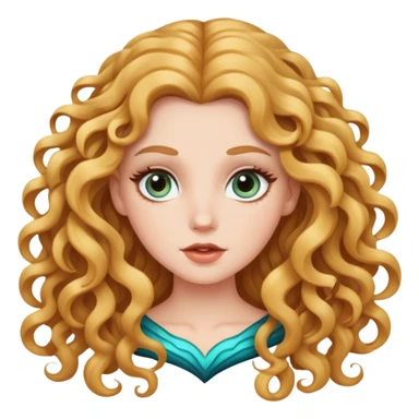 white girl with siren eyes and long curly hair  sticker