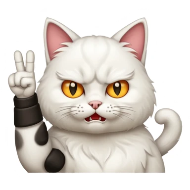 Orta parmak çeken kedi sticker