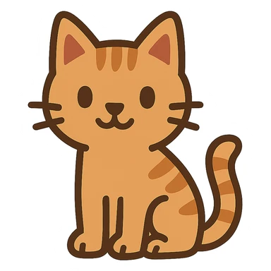 flat toon style cat sticker