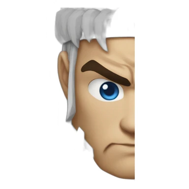 Street fighter Ryu with blue eyes and beard sticker