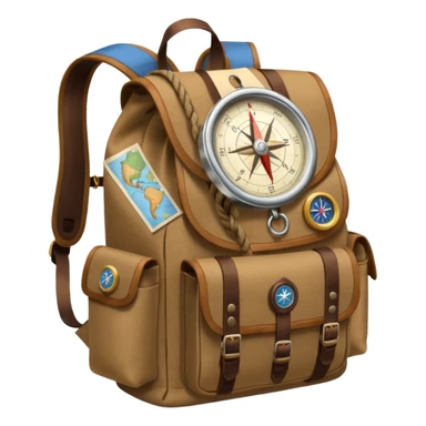 backpack with many exploring items sticker