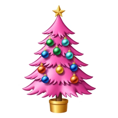 Pink Christmas tree sticker