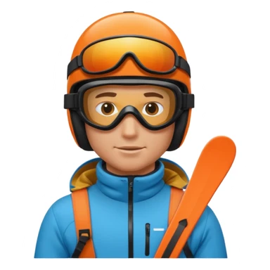 male Skier sticker