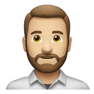 a white man with brown short hair with a brown beardh.job title head of IT security sticker