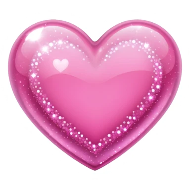 glitter pink heart sticker