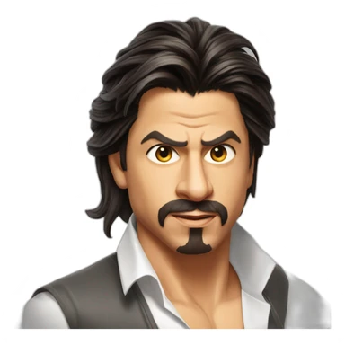 shahrukh khan long hairs tied back sticker