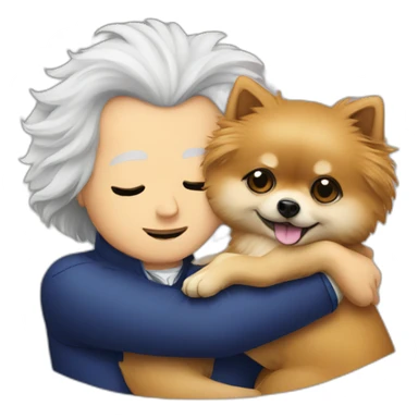 Mozart hugs pomeranian sticker