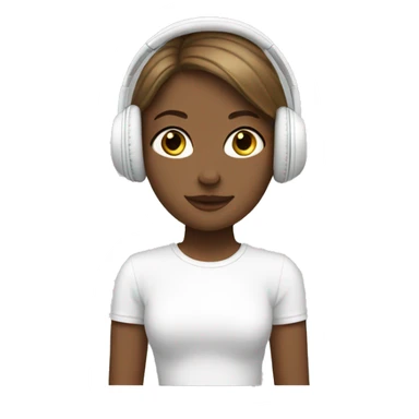 It girl white headphone  sticker