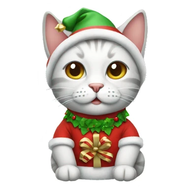 Cat wearing Christmas costume sticker