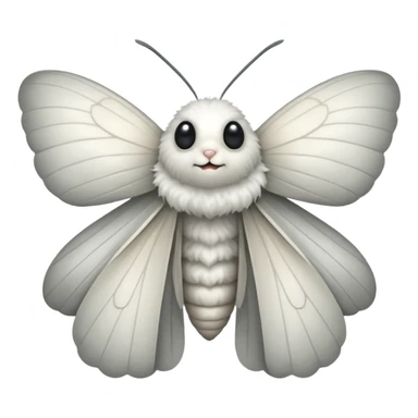 White fluffy moth sticker