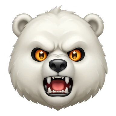 angry white bear sticker