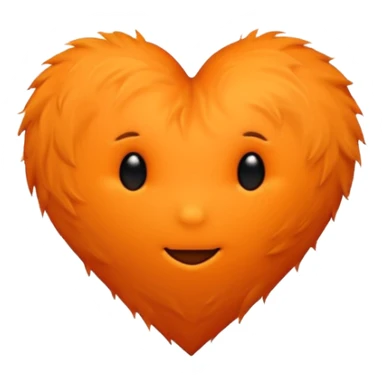 Furry orange faceless heart sticker