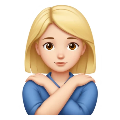 girl crossing her arms around her neck sticker