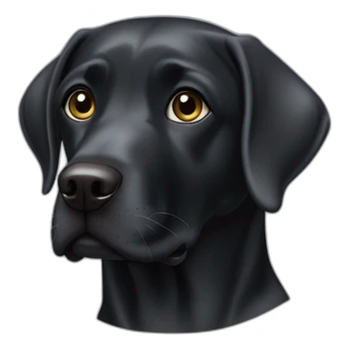 Black Labrador retriever with very small eyes gray hair on chin sticker
