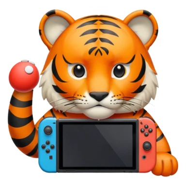 Tiger playing Nintendo switch  sticker