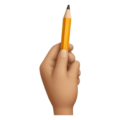 brown hand holding a pencil sticker