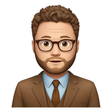 seth rogen in a brown suit sticker