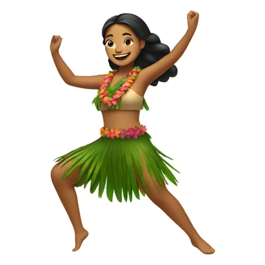 Hawaiian girl dancing hula sticker
