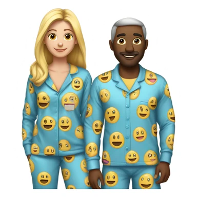 man and women matching pjs  sticker