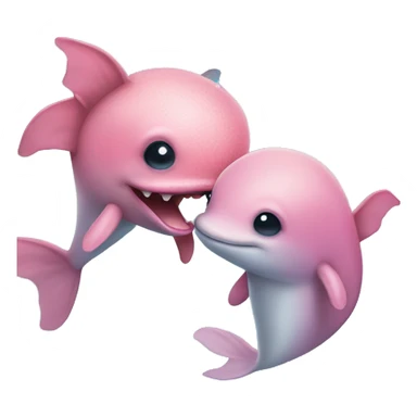 axolotl kissing dolphin sticker