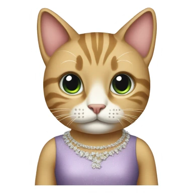 A cat with a dress sticker