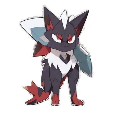 Noivern-Litten-Zorua-Zoroark-Nargacuga-Lycanroc-Torracat-Fakemon-hybrid full body sticker