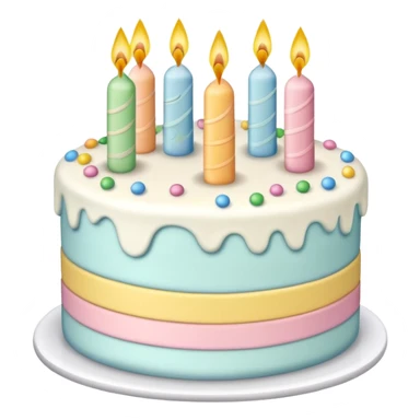 Pastel birthday cake sticker