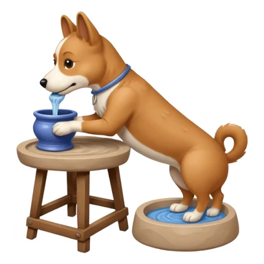 A dog behind Pottery wheel sticker