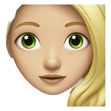 young blonde girl with long hair and green eyes sticker