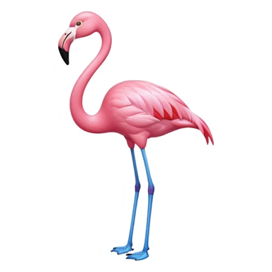 A completely blue flamingo  sticker