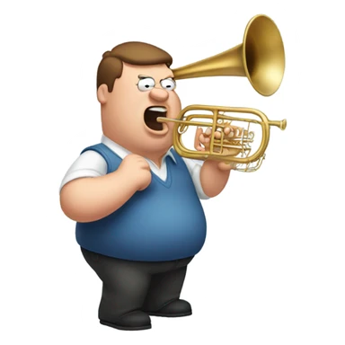Peter griffin playing a trombone sticker