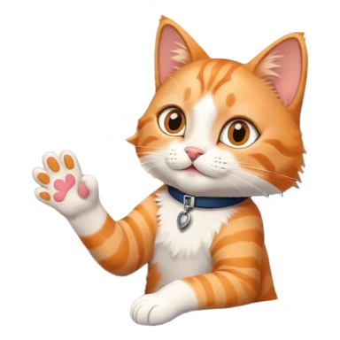 A cat on an airplane waves its paw sticker