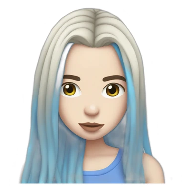 Billie eilish chanteuse cheveux bleu sticker