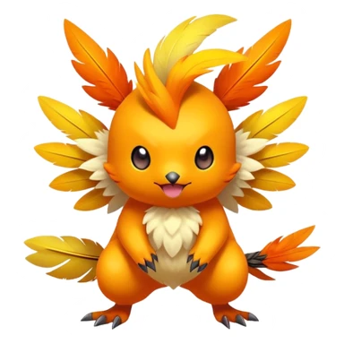 Elemental Flying-type-Electric-type colorful exotic cute chibi anime-style Pokémon-Fakémon-creature sticker