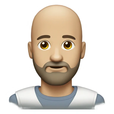 bald man with beard portrait sticker