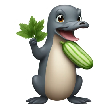 Platypus eating cucumber sticker