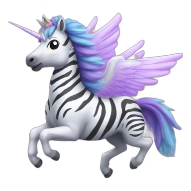 Flying zebra unicorn sticker