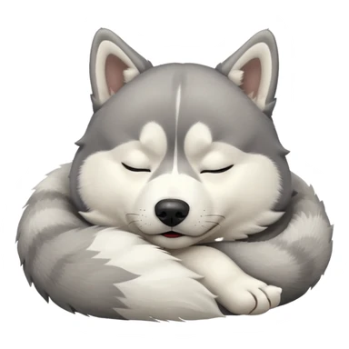 full size husky dog sleeping with eyes closed  sticker