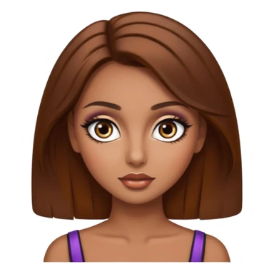 big dark eyes and tanned skin brown hair glamorous  sticker