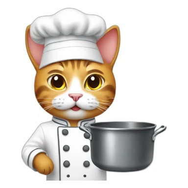 Cat chef with pan sticker