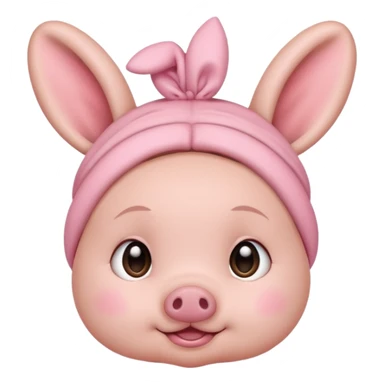 bunny ear accessory wearing baby piggy bun hair sticker