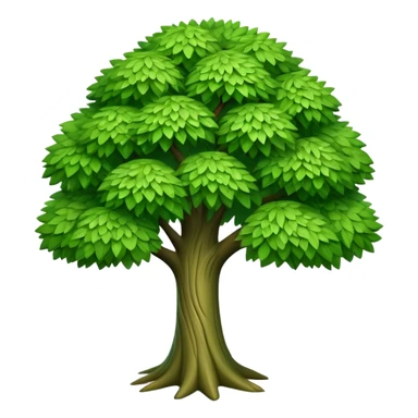 generate realistic detailed tree in 3d style green color sticker