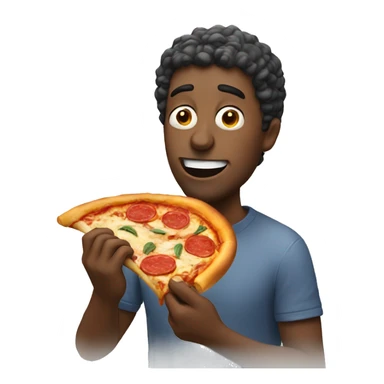 Man eating pizza sticker