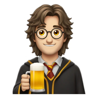 Harry potter qui boit une  bière aux beurre sticker