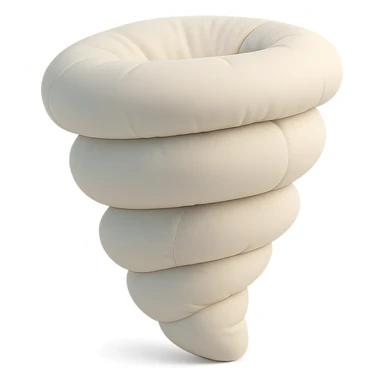 cushion style tornado, plush and rounded, soft edges sticker