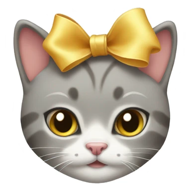 Cat with a bow on her head sticker