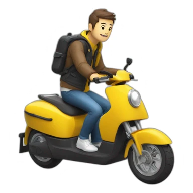 xiaomi trottinette homme chauve avec gilet jaune sticker