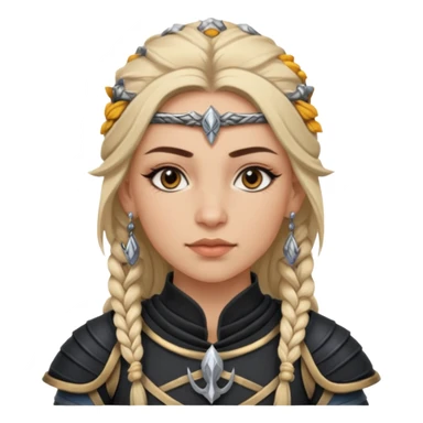 ESO female breton warrior with lashes and earrings sticker