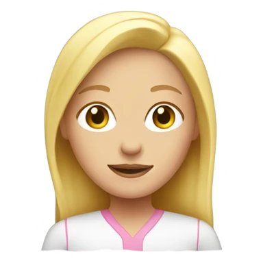 Blonde Girl on pink computer  sticker