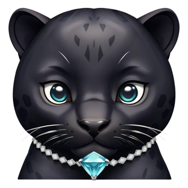A black panther wearing a diamond necklace  sticker